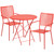 Commercial Grade 30" Round Coral Indoor-Outdoor Steel Folding Patio Table Set with 2 Square Back Chairs Commercial Grade 30" Round Coral Indoor-Outdoor Steel Folding Patio Table Set with 2 Square Back Chairs