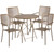Commercial Grade 30" Round Gold Indoor-Outdoor Steel Folding Patio Table Set with 4 Square Back Chairs Commercial Grade 30" Round Gold Indoor-Outdoor Steel Folding Patio Table Set with 4 Square Back Chairs