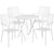 Commercial Grade 30" Round White Indoor-Outdoor Steel Folding Patio Table Set with 4 Square Back Chairs Commercial Grade 30" Round White Indoor-Outdoor Steel Folding Patio Table Set with 4 Square Back Chairs