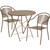 Commercial Grade 30" Round Gold Indoor-Outdoor Steel Folding Patio Table Set with 2 Round Back Chairs Commercial Grade 30" Round Gold Indoor-Outdoor Steel Folding Patio Table Set with 2 Round Back Chairs