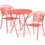 Commercial Grade 30" Round Coral Indoor-Outdoor Steel Folding Patio Table Set with 2 Round Back Chairs Commercial Grade 30" Round Coral Indoor-Outdoor Steel Folding Patio Table Set with 2 Round Back Chairs