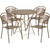 Commercial Grade 30" Round Gold Indoor-Outdoor Steel Folding Patio Table Set with 4 Round Back Chairs Commercial Grade 30" Round Gold Indoor-Outdoor Steel Folding Patio Table Set with 4 Round Back Chairs