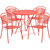 Commercial Grade 30" Round Coral Indoor-Outdoor Steel Folding Patio Table Set with 4 Round Back Chairs Commercial Grade 30" Round Coral Indoor-Outdoor Steel Folding Patio Table Set with 4 Round Back Chairs