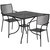 Commercial Grade 35.5" Square Black Indoor-Outdoor Steel Patio Table Set with 2 Square Back Chairs Commercial Grade 35.5" Square Black Indoor-Outdoor Steel Patio Table Set with 2 Square Back Chairs