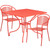 Commercial Grade 35.5" Square Coral Indoor-Outdoor Steel Patio Table Set with 2 Round Back Chairs Commercial Grade 35.5" Square Coral Indoor-Outdoor Steel Patio Table Set with 2 Round Back Chairs