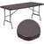 5.62-Foot Brown Rattan Indoor-Outdoor Plastic Folding Table with Umbrella Hole 5.62-Foot Brown Rattan Indoor-Outdoor Plastic Folding Table with Umbrella Hole