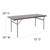 6-Foot Bi-Fold Brown Wood Grain Plastic Folding Table with Carrying Handle 6-Foot Bi-Fold Brown Wood Grain Plastic Folding Table with Carrying Handle