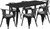 Commercial Grade 31.5" x 63" Rectangular Black Metal Indoor-Outdoor Table Set with 6 Arm Chairs Commercial Grade 31.5" x 63" Rectangular Black Metal Indoor-Outdoor Table Set with 6 Arm Chairs