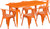 Commercial Grade 31.5" x 63" Rectangular Orange Metal Indoor-Outdoor Table Set with 6 Arm Chairs Commercial Grade 31.5" x 63" Rectangular Orange Metal Indoor-Outdoor Table Set with 6 Arm Chairs