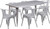 31.5'' x 63'' Rectangular Silver Metal Indoor-Outdoor Table Set with 6 Arm Chairs 31.5'' x 63'' Rectangular Silver Metal Indoor-Outdoor Table Set with 6 Arm Chairs