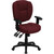 Mid-Back Burgundy Fabric Multifunction Swivel Ergonomic Task Office Chair with Pillow Top Cushioning and Arms Mid-Back Burgundy Fabric Multifunction Swivel Ergonomic Task Office Chair with Pillow Top Cushioning and Arms