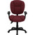 Mid-Back Burgundy Fabric Multifunction Swivel Ergonomic Task Office Chair with Pillow Top Cushioning and Arms Mid-Back Burgundy Fabric Multifunction Swivel Ergonomic Task Office Chair with Pillow Top Cushioning and Arms