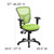 Mid-Back Green Mesh Multifunction Executive Swivel Ergonomic Office Chair with Adjustable Arms Mid-Back Green Mesh Multifunction Executive Swivel Ergonomic Office Chair with Adjustable Arms