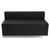 HERCULES Alon Series Black LeatherSoft Loveseat with Brushed Stainless Steel Base HERCULES Alon Series Black LeatherSoft Loveseat with Brushed Stainless Steel Base