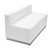 HERCULES Alon Series Melrose White LeatherSoft Loveseat with Brushed Stainless Steel Base HERCULES Alon Series Melrose White LeatherSoft Loveseat with Brushed Stainless Steel Base