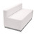 HERCULES Alon Series Melrose White LeatherSoft Loveseat with Brushed Stainless Steel Base HERCULES Alon Series Melrose White LeatherSoft Loveseat with Brushed Stainless Steel Base