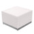 HERCULES Alon Series Melrose White LeatherSoft Ottoman with Brushed Stainless Steel Base HERCULES Alon Series Melrose White LeatherSoft Ottoman with Brushed Stainless Steel Base
