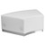 HERCULES Alon Series Melrose White LeatherSoft Backless Convex Chair with Brushed Stainless Steel Base HERCULES Alon Series Melrose White LeatherSoft Backless Convex Chair with Brushed Stainless Steel Base