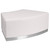 HERCULES Alon Series Melrose White LeatherSoft Backless Convex Chair with Brushed Stainless Steel Base HERCULES Alon Series Melrose White LeatherSoft Backless Convex Chair with Brushed Stainless Steel Base