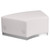 HERCULES Alon Series Melrose White LeatherSoft Backless Convex Chair with Brushed Stainless Steel Base HERCULES Alon Series Melrose White LeatherSoft Backless Convex Chair with Brushed Stainless Steel Base