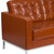 HERCULES Lacey Series Contemporary Cognac LeatherSoft Loveseat with Stainless Steel Frame HERCULES Lacey Series Contemporary Cognac LeatherSoft Loveseat with Stainless Steel Frame