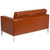 HERCULES Lacey Series Contemporary Cognac LeatherSoft Loveseat with Stainless Steel Frame HERCULES Lacey Series Contemporary Cognac LeatherSoft Loveseat with Stainless Steel Frame