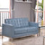 HERCULES Lacey Series Contemporary Gray LeatherSoft Loveseat with Stainless Steel Frame HERCULES Lacey Series Contemporary Gray LeatherSoft Loveseat with Stainless Steel Frame