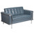 HERCULES Lesley Series Contemporary Gray LeatherSoft Loveseat with Encasing Frame HERCULES Lesley Series Contemporary Gray LeatherSoft Loveseat with Encasing Frame
