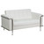 HERCULES Lesley Series Contemporary Melrose White LeatherSoft Loveseat with Encasing Frame HERCULES Lesley Series Contemporary Melrose White LeatherSoft Loveseat with Encasing Frame