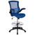 Mid-Back Blue Mesh Ergonomic Drafting Chair with Adjustable Foot Ring and Flip-Up Arms Mid-Back Blue Mesh Ergonomic Drafting Chair with Adjustable Foot Ring and Flip-Up Arms