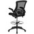 Mid-Back Black Mesh Ergonomic Drafting Chair with Adjustable Foot Ring and Flip-Up Arms Mid-Back Black Mesh Ergonomic Drafting Chair with Adjustable Foot Ring and Flip-Up Arms
