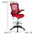 Mid-Back Red Mesh Ergonomic Drafting Chair with Adjustable Foot Ring and Flip-Up Arms Mid-Back Red Mesh Ergonomic Drafting Chair with Adjustable Foot Ring and Flip-Up Arms