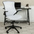 Mid-Back White Mesh Ergonomic Drafting Chair with Adjustable Foot Ring and Flip-Up Arms Mid-Back White Mesh Ergonomic Drafting Chair with Adjustable Foot Ring and Flip-Up Arms