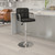 Contemporary Black Quilted Vinyl Adjustable Height Barstool with Arms and Chrome Base Contemporary Black Quilted Vinyl Adjustable Height Barstool with Arms and Chrome Base