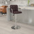 Contemporary Brown Quilted Vinyl Adjustable Height Barstool with Arms and Chrome Base Contemporary Brown Quilted Vinyl Adjustable Height Barstool with Arms and Chrome Base