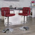 Contemporary Burgundy Quilted Vinyl Adjustable Height Barstool with Arms and Chrome Base Contemporary Burgundy Quilted Vinyl Adjustable Height Barstool with Arms and Chrome Base