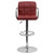 Contemporary Burgundy Quilted Vinyl Adjustable Height Barstool with Arms and Chrome Base Contemporary Burgundy Quilted Vinyl Adjustable Height Barstool with Arms and Chrome Base