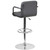 Contemporary Gray Quilted Vinyl Adjustable Height Barstool with Arms and Chrome Base Contemporary Gray Quilted Vinyl Adjustable Height Barstool with Arms and Chrome Base