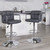 Contemporary Gray Quilted Vinyl Adjustable Height Barstool with Arms and Chrome Base Contemporary Gray Quilted Vinyl Adjustable Height Barstool with Arms and Chrome Base