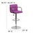 Contemporary Purple Quilted Vinyl Adjustable Height Barstool with Arms and Chrome Base Contemporary Purple Quilted Vinyl Adjustable Height Barstool with Arms and Chrome Base