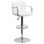 Contemporary White Quilted Vinyl Adjustable Height Barstool with Arms and Chrome Base Contemporary White Quilted Vinyl Adjustable Height Barstool with Arms and Chrome Base