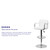 Contemporary White Quilted Vinyl Adjustable Height Barstool with Arms and Chrome Base Contemporary White Quilted Vinyl Adjustable Height Barstool with Arms and Chrome Base