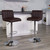 Contemporary Brown Vinyl Adjustable Height Barstool with Vertical Stitch Back/Seat and Chrome Base Contemporary Brown Vinyl Adjustable Height Barstool with Vertical Stitch Back/Seat and Chrome Base