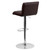 Contemporary Brown Vinyl Adjustable Height Barstool with Vertical Stitch Back/Seat and Chrome Base Contemporary Brown Vinyl Adjustable Height Barstool with Vertical Stitch Back/Seat and Chrome Base