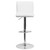 Contemporary White Vinyl Adjustable Height Barstool with Vertical Stitch Back/Seat and Chrome Base Contemporary White Vinyl Adjustable Height Barstool with Vertical Stitch Back/Seat and Chrome Base