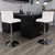 Contemporary White Vinyl Adjustable Height Barstool with Vertical Stitch Back/Seat and Chrome Base Contemporary White Vinyl Adjustable Height Barstool with Vertical Stitch Back/Seat and Chrome Base
