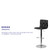 Contemporary Button Tufted Black Vinyl Adjustable Height Barstool with Chrome Base Contemporary Button Tufted Black Vinyl Adjustable Height Barstool with Chrome Base