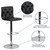 Contemporary Button Tufted Black Vinyl Adjustable Height Barstool with Chrome Base Contemporary Button Tufted Black Vinyl Adjustable Height Barstool with Chrome Base
