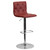 Contemporary Button Tufted Burgundy Vinyl Adjustable Height Barstool with Chrome Base Contemporary Button Tufted Burgundy Vinyl Adjustable Height Barstool with Chrome Base