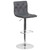 Contemporary Button Tufted Gray Vinyl Adjustable Height Barstool with Chrome Base Contemporary Button Tufted Gray Vinyl Adjustable Height Barstool with Chrome Base